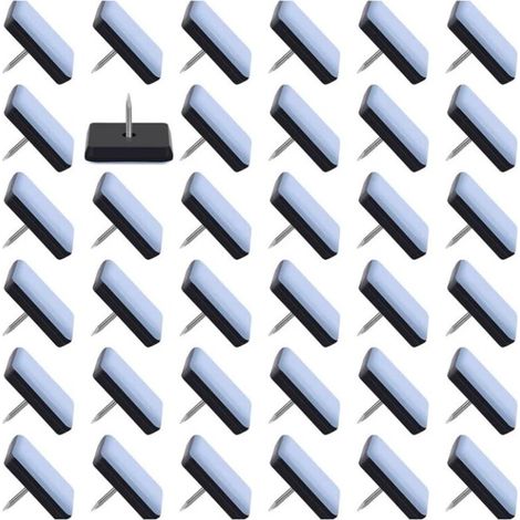 Set mit 50 Möbelgleitern, 25 x 25 mm, Teflon-Gleitschienen mit Nägeln, Stuhlgleiter zum Annageln (1/4)
