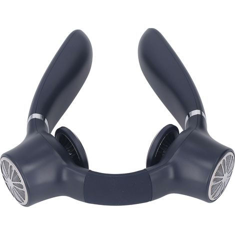 Tragbarer Nackenventilator, freihändig, verstellbar, tragbar, batteriebetrieben, USB-wiederaufladbar, kühlender Nackenventilator für Outdoor-Sportarten, dunkelblau. (1/4)