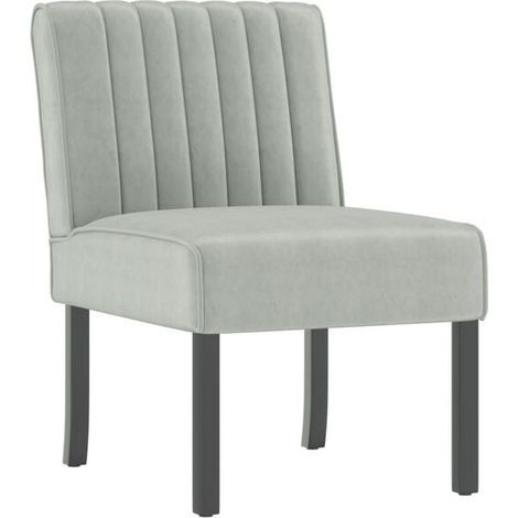 Chaise design en velours gris sans accoudoirs – Assise confortable pour salon, chambre ou bureau – Style moderne scandinave
