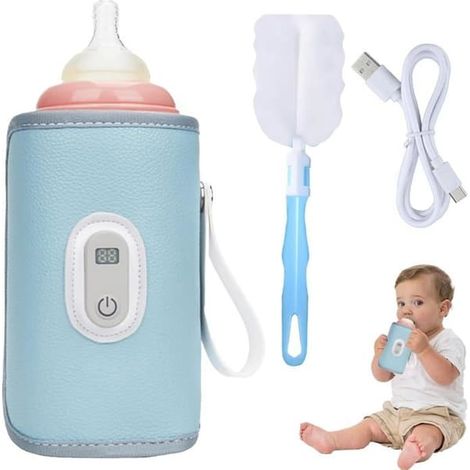 SABIR-Chauffe-biberon USB, chauffe-biberon portable avec écran LCD, températures réglables, chauffe-biberon, 5 températures réglables (1/5)
