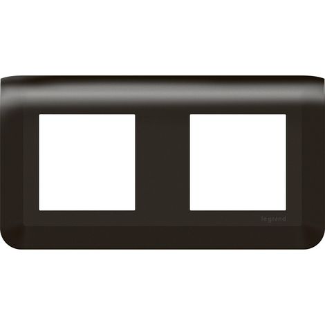 Legrand - Mosaic L - Plaque de finition 2 postes - 2x2 modules - Horizontale - Noir mat - Ru00e9f : 079044L