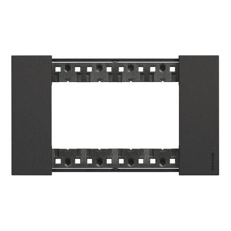 Plaque de finition bticino ka4804kg 4 modules noire résistante aux rayures