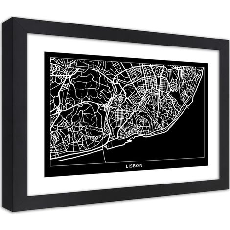 Quadro con cornice, Piano regolatore di Lisbona - 90x60 (1/5)