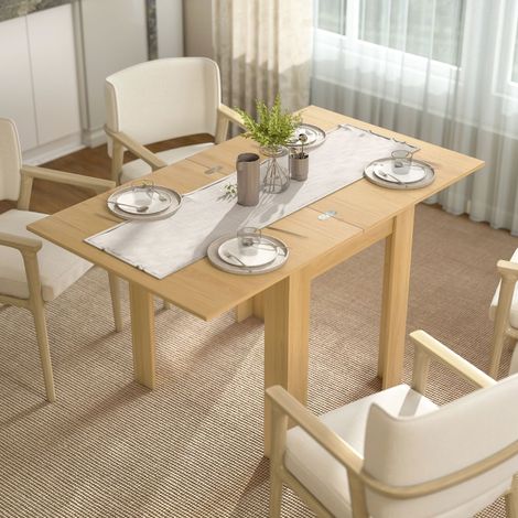 Table de salle à manger extensible 70/140 x 80 cm. Table moderne pour 4 à 6 personnes. Gain de place pour la cuisine et la salle à manger. (1/5)