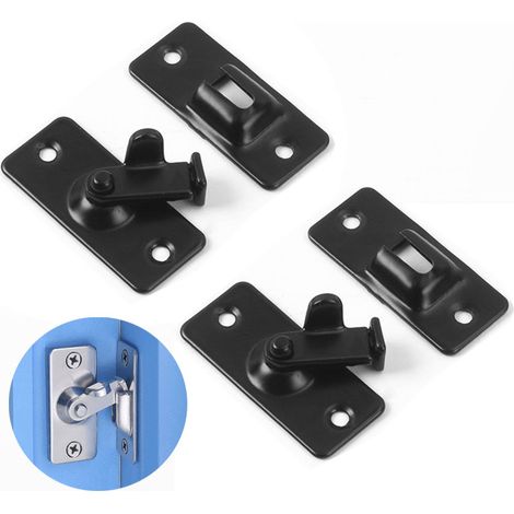 Chiusura a 90 gradi per porta, 2 pezzi, chiusura di sicurezza ad angolo in acciaio inox per porte a spinta/scorrevoli/a fienile (1/5)
