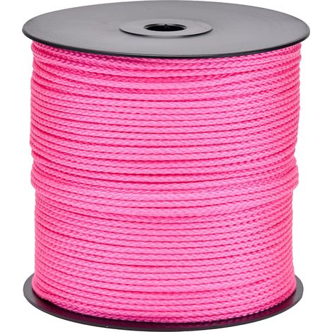 Corde Polypropylène Tressée - 200 M - Ø 2,5 MM - Rose - Usage Bricolage Jardinage (1/5)