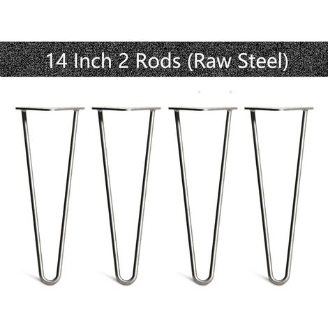 14 Zoll Möbelfüße, 4er Set, Hairpin Legs Austauschbare Tisch &Schrank Beine Haarnadelbeine Tischgestell, mit Bodenschoner und Schrauben (1/5)