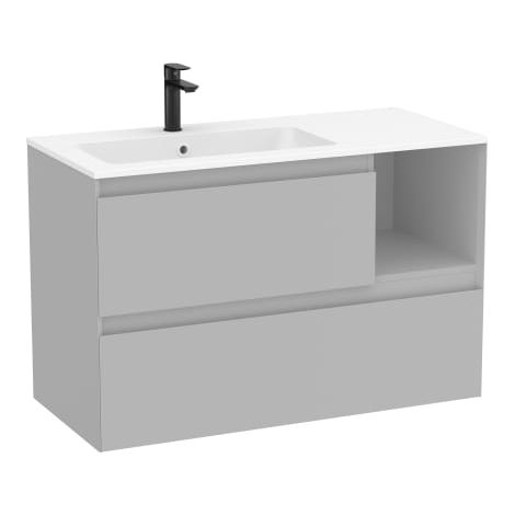 CONJUNTO MUEBLE TENUE 1000 2 CAJONES + LAVABO IZQUIERDA STONEX PERLA