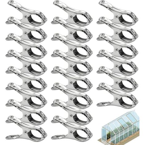20 Clips pour Serre en Acier Inoxydable Fixation Bâche Résistants au Vent Accessoires pour Serre de Jardin (1/5)