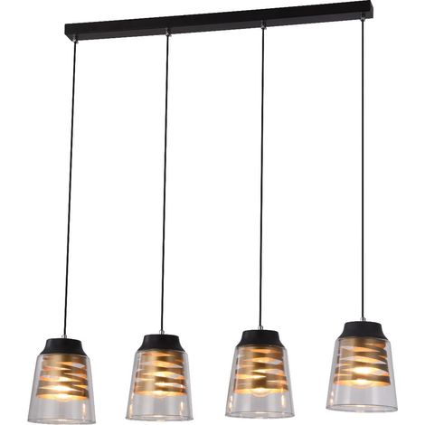 Lampadario Candellux Fresno 4xE27 nero/trasparente (1/3)