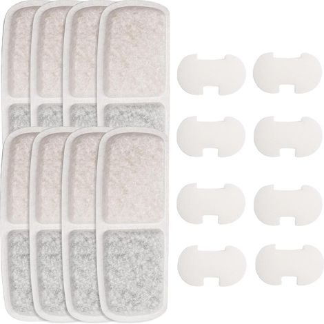 8 cartouches filtrantes à eau, 8 éponges pour pompe à eau Filtre de rechange compatible avec fontaine à chat 4L FN-W07 - Remplacement pour filtre à eau pour fontaine à chat (1/5)