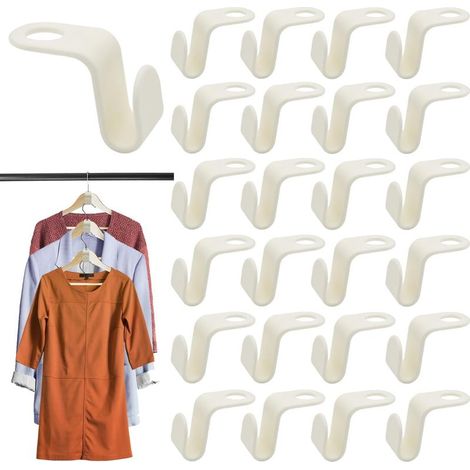 Ganci di collegamento salvaspazio per appendiabiti, ganci in plastica per abiti, ideali per risparmiare spazio nell'armadio, 24 pezzi (1/5)