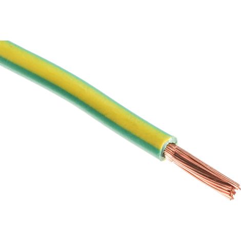 Câble triple homologation RS PRO, Vert/Jaune, Section 4 mm² 12 AWG, 1 kV, , Triple homologation PVC ( Prix pour Bobine de 100 Mètres )