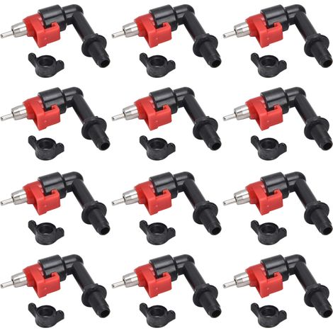 12 Pièces Becs Verseurs G1/8 Filetage Mâle pour Poulet avec Commutateur Automatique et Ressort en Forme de 7