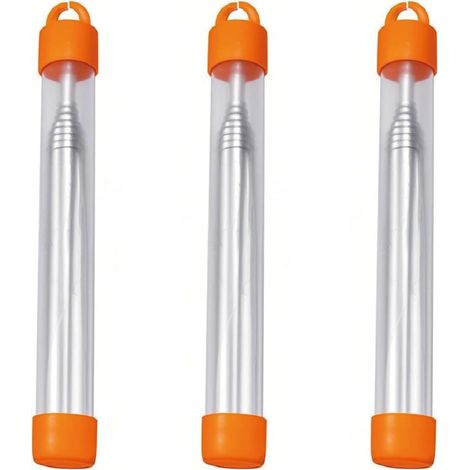 Lot de 3 Tube Soufflet Cheminée Portable pour Feu De Camp, Bouffadou Professionnel en Acier Inoxydable Télescopique 9.3mm, Barbecue