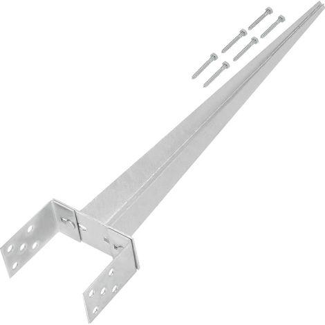 KOTARBAU® Support de Poteau Réglable - 0-160 mm - Acier Galvanisé - 70 cm - Argent - Support Poteau a Enfoncer - Ancrage Balancoire - Ancre a Enfoncer - pour Poteaux Bois
