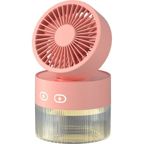 HONORNIC - Ventilateur portable - Ventilateur brumisateur portable, USB, lumière, 350 ml, 3 vitesses, multi-usages (1/5)