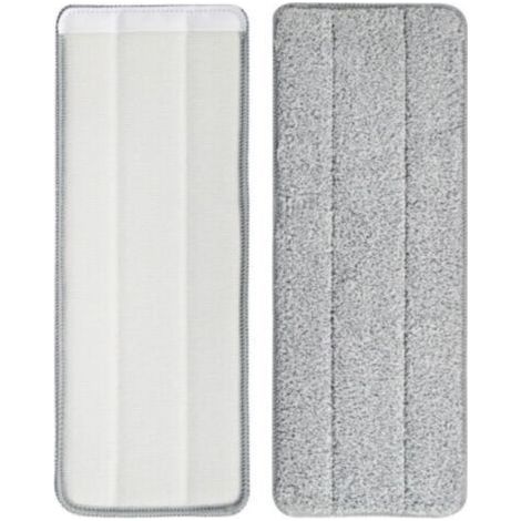 Tête de vadrouille adhésive microfibre 2pcs 36x11cm lavable pour sols bois carrelage