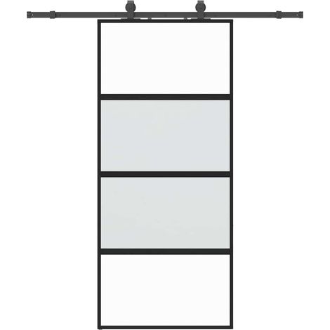 Maison Exclusive - Schiebetür mit Beschlag Schwarz 90x205 cm Hart