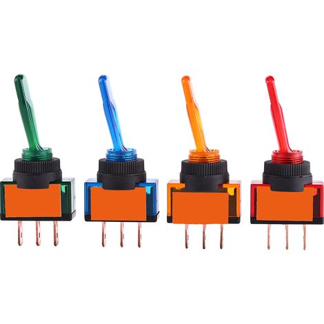 4 interrupteurs à bascule LED 12V 20A 3 broches SPST ON/OFF pour voiture camion bateau (1/5)