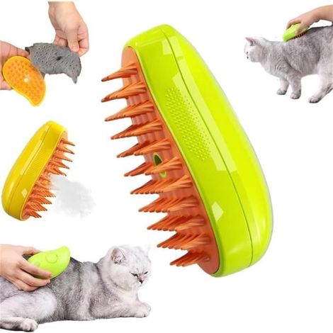 Cat Steamy Brosse 3 En 1 Pour Chat Steamy - Brosse À Chat Avec Eau - Brosse À Vapeur Auto-Nettoyante Pour Chat - Brosse De (1/4)
