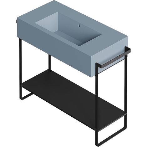 KUBO 80 Bleu mat 1 trou Bonde Sans Siphon + structure