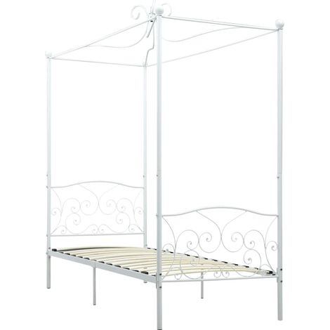 Maison Exclusive - Himmelbett-Gestell Weiß Metall 100 x 200 cm
