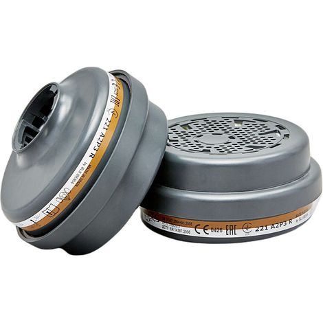 Filtre combiné A2P3 R pour masques BLS 4000 et 5000 – Connexion baïonnette – Matériaux : ABS et fibre de verre – Protection contre poussières et gaz (1/6)
