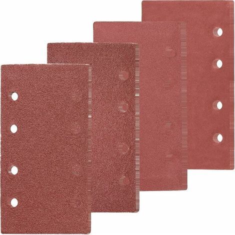 Lot de 60 Feuilles Abrasives de Verre, Papier de Ponçage avec 5 Trous 6 x 40/60/80/100/120/180/240/320/400/800 Idéal pour Poncer/Polir/Dérouiller (1/4)