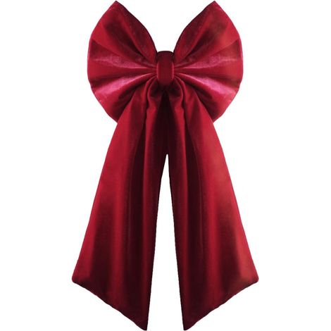 Ribbon Bow Decoration - Velvet Festive Hanging Ornament - For Christmas Tree Wreath Mantel Staircase - 90 x 45 cm - 1 Piece (1/5)