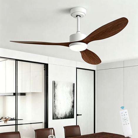 Ventilateur de plafond de 106 cm avec lumière et télécommande, moteur CC silencieux, 6 vitesses, 3 températures de couleur, 3 pales de ventilateur (1/5)