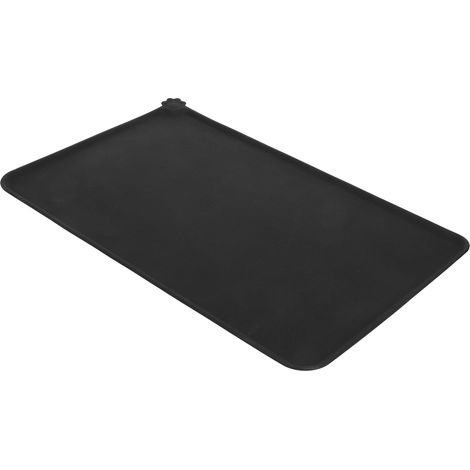 Tapis en silicone alimentaire durable et écologique pour chats et chiens, idéal pour nourrir les animaux de compagnie (noir de voiture). (1/5)
