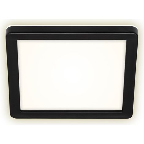 BRILONER FRANKFURT LED Außenwandleuchte, IP44 Spritzwasserschutz, Backlighteffekt, Neutralweißes Licht, schwarz, 19 x 19 x 2,8 cm