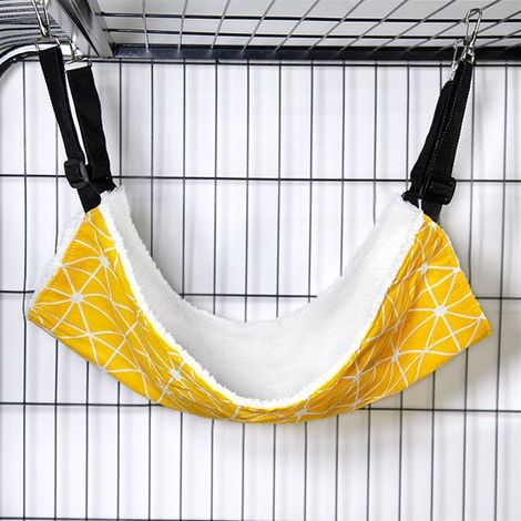 Amaca reversibile per gatti, morbida e traspirante, ideale per gabbie di animali domestici, con cinghie regolabili e ganci in metallo, utilizzabile su entrambi i lati. (1/5)
