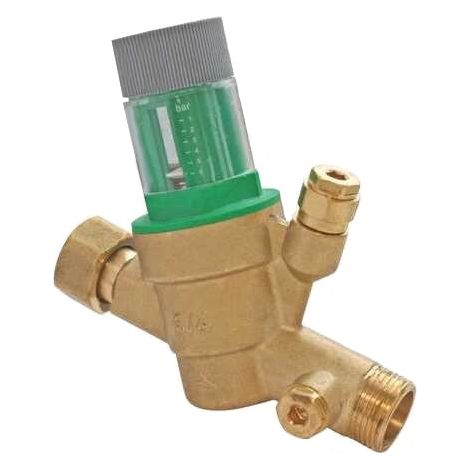 Régulateur de pression SECUPRO avec clapet anti-pollution et manomètre PRONORM - mâle/femelle écrou libre 3/4" (20/27) - Somatherm (1/2)