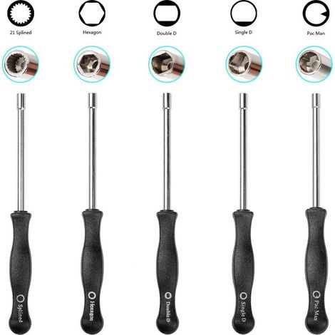 Outils de Réglage de Carburateur/Tournevis de Réglage Embout Pac Man/Single D/Double D/Hexagone / 21-Dents Splinded pour la Plupart des Petits Moteurs de 2 Cycles (Set de 5) (1/5)