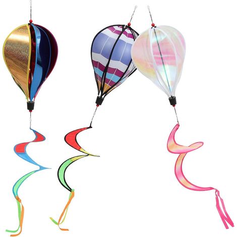 Girouettes en forme de montgolfière à suspendre, décoration extérieure (lot de 3) (1/5)