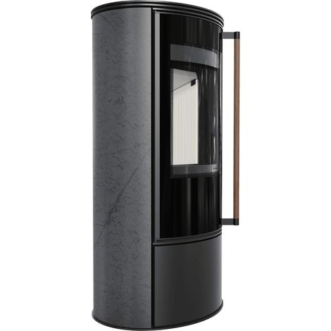 KRATKI ERIK Ø150 5,5 kW Keramikofen GRAFITE SATIN Stahldeckel Jatoba Griff (1/5)
