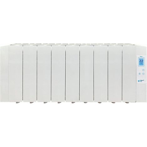 FARHO Eco Green WiFi Radiateur Électrique Profil Bas 675W 9 Éléments 350mm, Thermostat Programmable, WiFi Intégré, Alexa, Blanc (1/3)