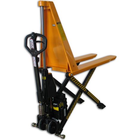 qteck Semi-Elektrischer Scherenhubwagen SHW-Serie 1000kg Tragkraft PU/Single 1190mm Gabellänge (1/3)
