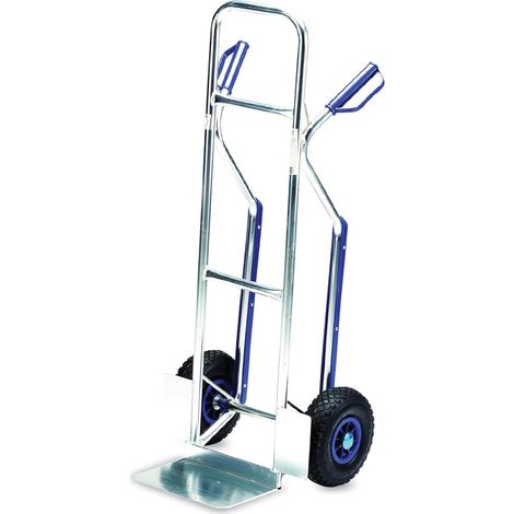 Carrello per trasporto merce a mano in Alluminio mis. 49x48x118 cm di colore blu - Portata max 150 Kg (1/4)