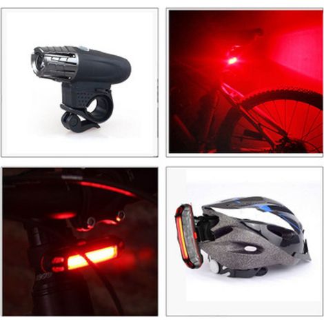 Fahrrad-Vorder- und Rücklicht-Set, wiederaufladbar, Scheinwerfer, Rücklicht für Mountainbike, Rennrad, Kinderfahrrad (1/5)