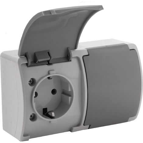 ORNO OE-7106(GS)/GR Enchufe Superficie 2x2P+Z Schuko IP44