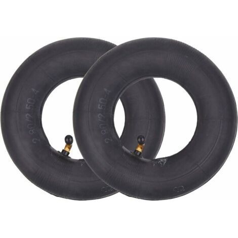 Lot de 2 Chambres à air avec Tige de Valve pliée TR87 2.80/2.50-4 280/250-4 Remplacement pour Diables, Chariot Utilitaire, Tondeuses à Gazon, Brouettes, Dollys, Scooters (1/4)