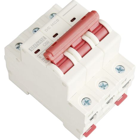 Le nouveau disjoncteur DZ47s-63Z C50 DC 750V 3P DC, disjoncteur miniature 50A pour systèmes photovoltaïques solaires, disjoncteur montable sur rail DIN, capacité de coupure basse tension 6000A. (1/5)