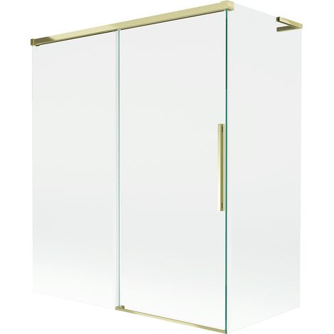 Paroi de baignoire coulissante à 2 vantaux Mexen Rox L 140 + 70 x 150 cm, transparent, doré - 8C9L-140-070-50-00