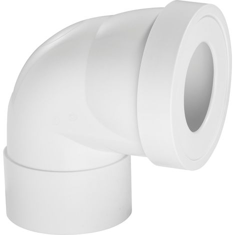 Wirquin – Pipe wc rigide coudée courte D100 mm – Sortie femelle à coller – Design écoulement+ pour meilleure évacuation – ABS blanc