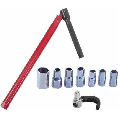 Adjustable tap wrench set with 7 socket wrenches from 8 to 17 mm (1/5)