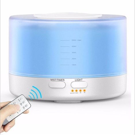 Diffuseur d'Huiles Essentielles, 450ML Humidificateur d'aromathérapie à Ultrasons à Arôme, Diffuseur Aromathérapie électrique avec 7 Couleurs LED, Timer et Contrôle pour Maison Salon Bébé Piè (1/5)