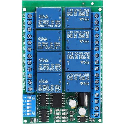 Carte de module de commande programmable à 8 canaux RS485 pour relais 12 V CC (1/4)